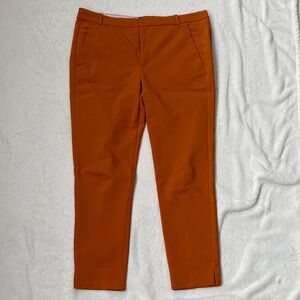 Orange Slim Fit Capri Trousers